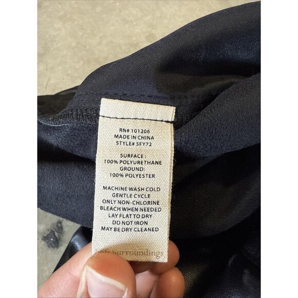 Soft Surroundings Rivka Faux Leather Pants Black Pull On 1X Wide‎ Leg Stretch - Picture 10 of 13